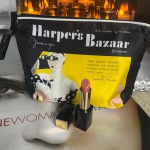 Estee Lauder Lipstick with Harper's Bazaar Yellow and Black Pouch